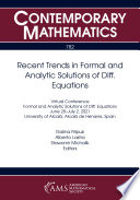 Recent Trends In Formal And Analytic Solutions Of Diff Equations Galina Filipuk
