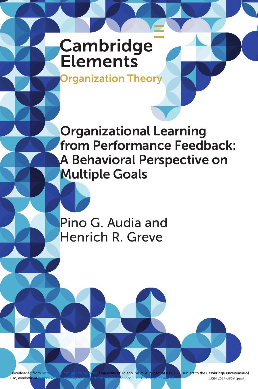 Organizational Learning From Performance Feedback Pino Audia