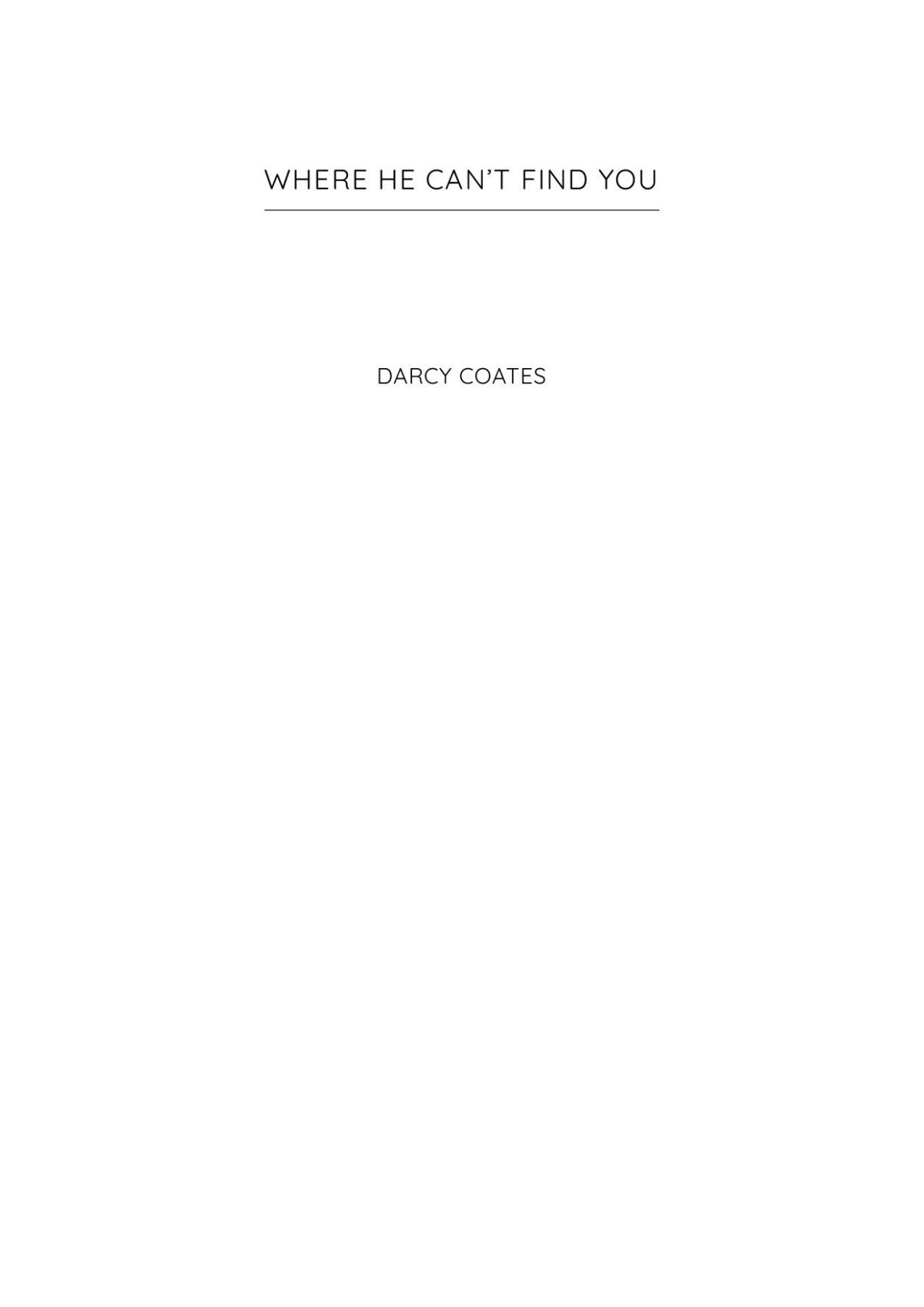 Where He Cant Find You Darcy Coates
