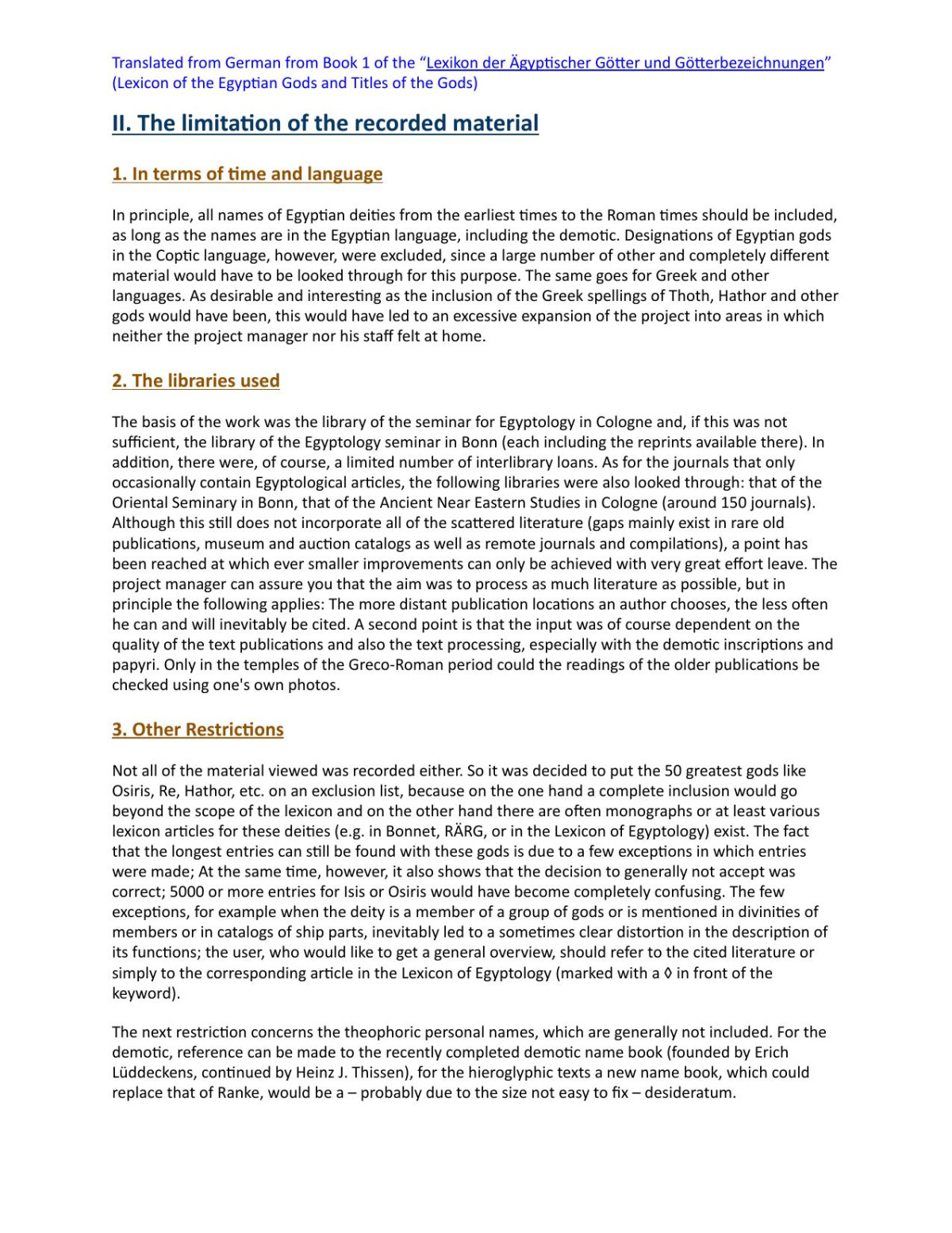 Lexicon Of The Egyptian Gods And Titles Of The Gods Christian Leitz