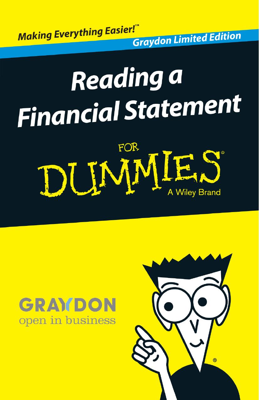 Reading A Financial Statement For Dummies Graydon