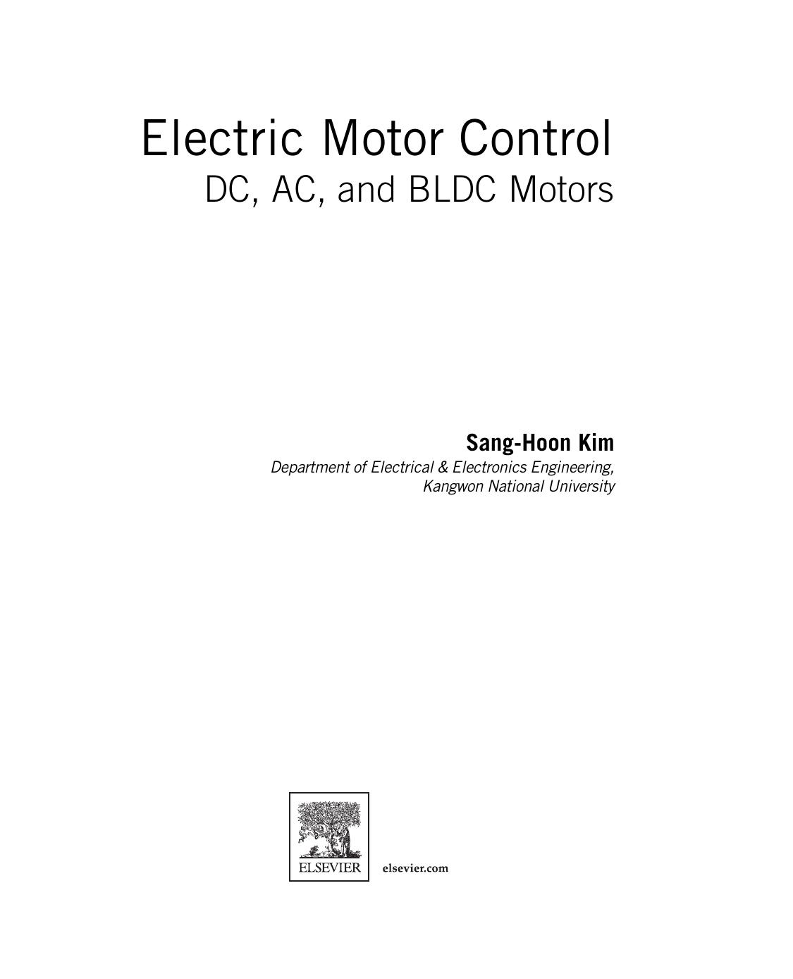 Electric Motor Control Sanghoon Kim