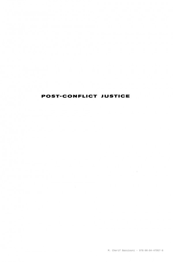 Postconflict Justice M Cherif Bassiouni