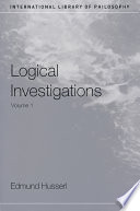 Logical Investigations Volume I 2nd Edition Edmund Husserl J N Findlay