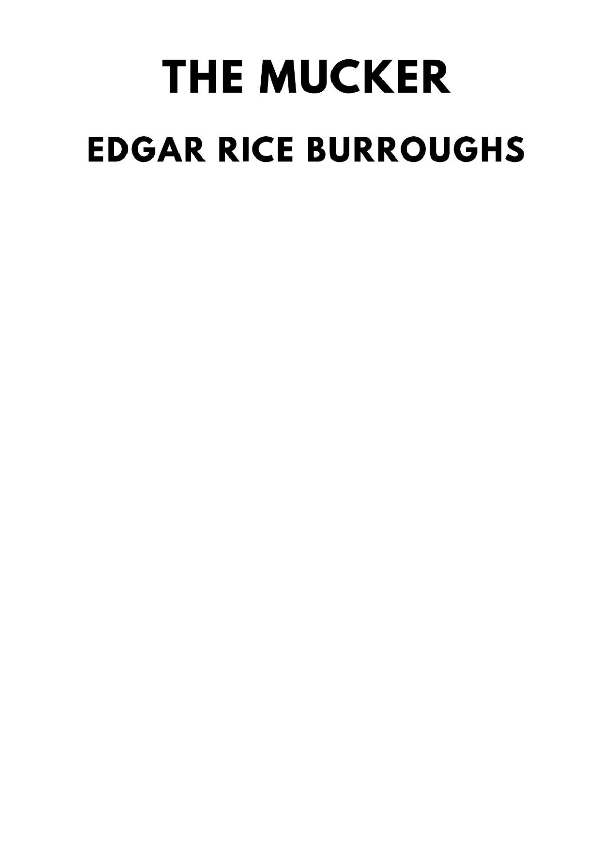 The Mucker Revision 49dd3b6 Edgar Rice Burroughs