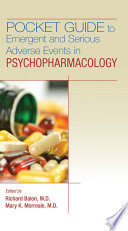Pocket Guide To Emergent And Serious Adverse Events In Psychopharmacology 1st Edition Richard Balon Md