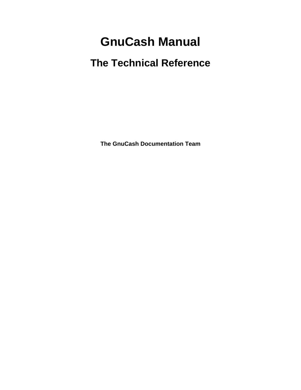Gnucash Manual The Technical Reference For Gnucash V54 The Gnucash Documentation Team