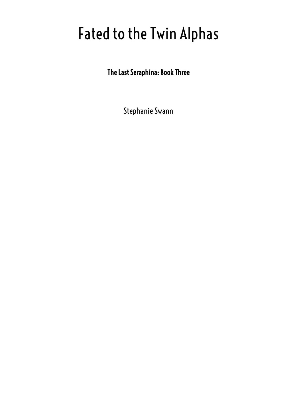 Fated To The Twin Alphas Stephanie Swann