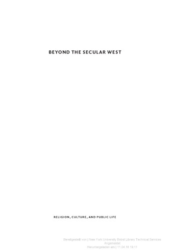 Beyond The Secular West Akeel Bilgrami