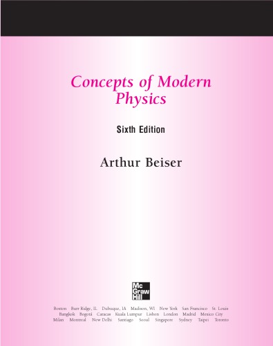 Concepts Of Modern Physics 6th Arthur Beiser