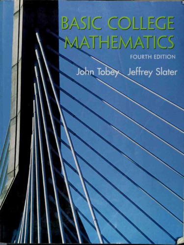 Basic College Mathematics 4th Edition John Tobey Jeffrey Slater
