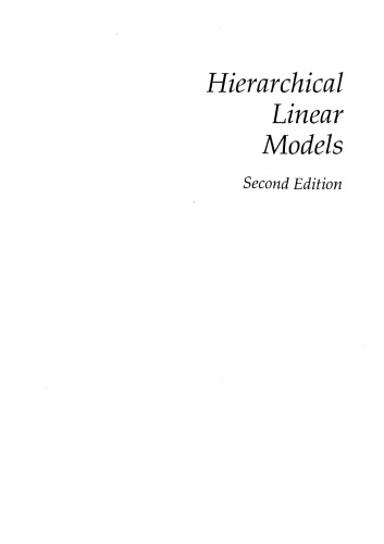 Hierarchical Linear Models Applications And Data Analysis Methods 2nd Stephen W Raudenbush