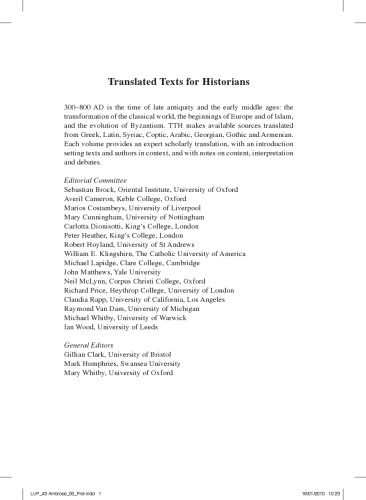 Political Letters And Speeches Ambrose Of Milan Jhwg Liebeschuetz