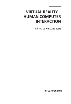 Virtual Reality Human Computer Interaction Xinxing Tang