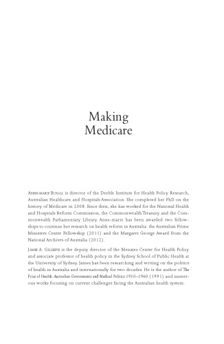 Making Medicare The Politics Of Universal Health Care In Australia Annemarie Boxall James A Gillespie