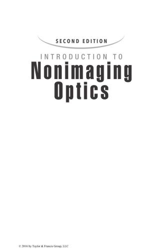 Introduction To Nonimaging Optics 2nd Julio Chaves