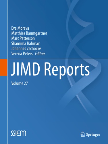 Jimd Reports Volume 27 Eva Morava Et Al Eds