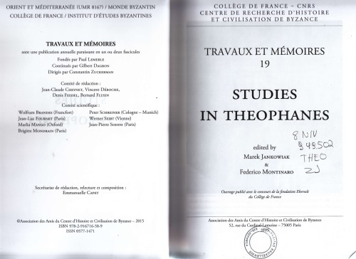 Studies In Theophanes Marek Jankowiak Federico Montinaro Eds