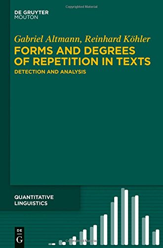 Forms And Degrees Of Repetition In Texts Detection And Analysis Gabriel Altmann