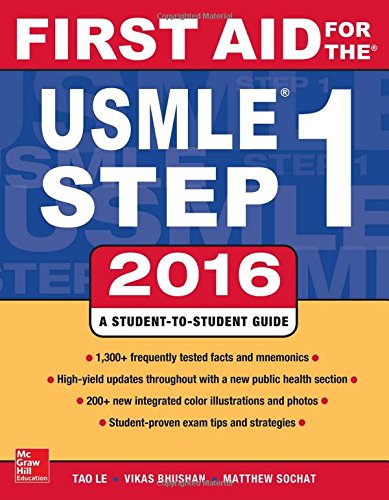First Aid For The Usmle Step 1 2016 Tao Le Vikas Bhushan