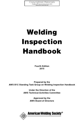 Welding Inspection Handbook Fourth Edition Aws Na