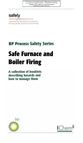 Bp Process Safety Series Safe Furnace And Boiler Firing 5th Ed Collective