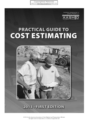 Practical Guide To Cost Estimating 1st Edition Aashto