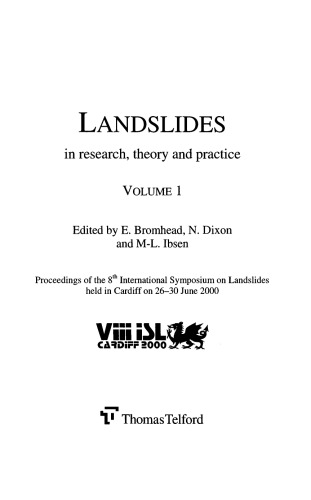 Landslides In Research Dixon Neil Ibsen Maialaura Bromhead