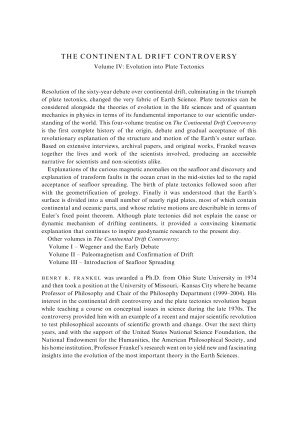 The Continental Drift Controversy Evolution Into Plate Tectonics Henry R Frankel