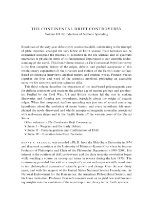 The Continental Drift Controversy Introduction Of Seafloor Spreading Henry R Frankel