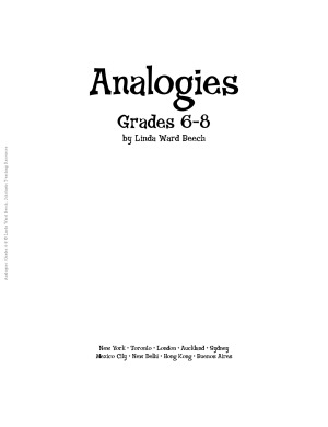Analogies Grades 68 Readytogo Reproducibles Linda Beech