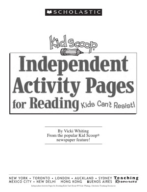 Independent Activity Pages For Reading Kids Cant Resist Grades 35 Vicki Whiting