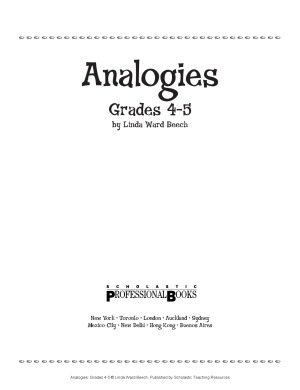 Analogies Grades 45 Linda Beech