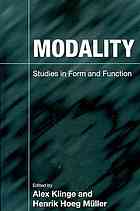 Modality Studies In Form And Function Klinge Alex Mller
