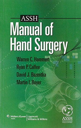 Assh Manual Of Hand Surgery 1st Edition Warren C Hammert Md