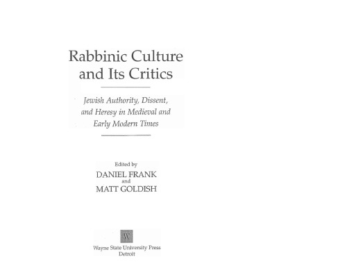 The Besht As Spinozist Abraham Krochmals Preface To Haketav Vehamikhtav Rabbinic Culture And Its Critics Ed Daniel Frank And Matt Goldish Pp 359389 Allan Nadler