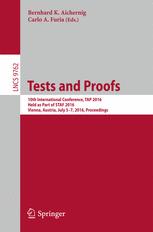 Tests And Proofs 10th International Conference Tap 2016 Held As Part Of Staf 2016 Vienna Austria July 57 2016 Proceedings 1st Edition Bernhard K Aichernig