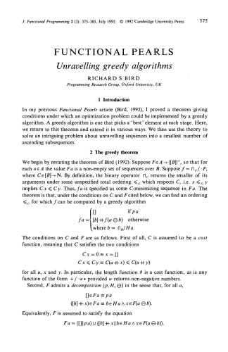 Functional Pearls A Collection Of Advanced Articles On Functional Programming Selected From The Web 19922015 Coll