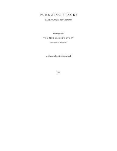 Pursuing Stacks Scrivener Grothendieck Alexander