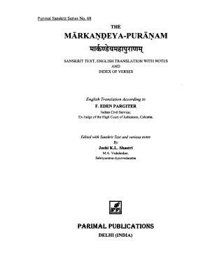 Markandeya Purana Sanskrit Text With English Translation Sage Markandeya