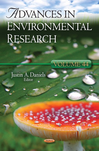 Advances In Environmental Research Volume 44 Daniels Justin A