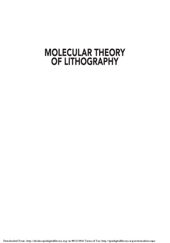 Molecular Theory Of Lithography Uzodinma Okoroanyanwu