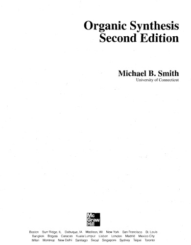 Organic Synthesis Second Edition Michael B Smith