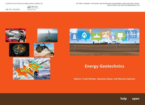 Energy Geotechnics Frank Wuttke Sebastian Bauer Marcelo Sanchez
