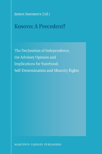 Kosovo A Precedent The Declaration Of Independence The Advisory Opinion And Implications For Statehood Selfdetermination And Minority Rights James Summers