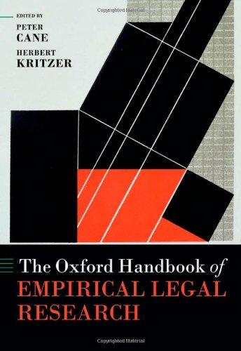The Oxford Handbook Of Empirical Legal Research 1st Edition Peter Cane