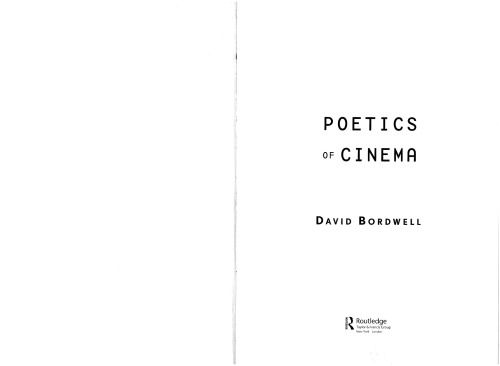 Poetics Of Cinema David Bordwell