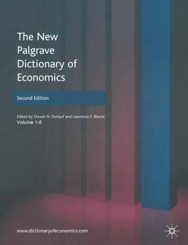 The New Palgrave Dictionary Of Economics 2nd Steven Durlauf Lawrence Blume