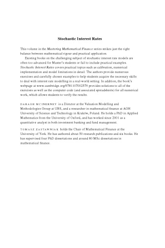 Stochastic Interest Rates 1st Edition Daragh Mcinerney Tomasz Zastawniak