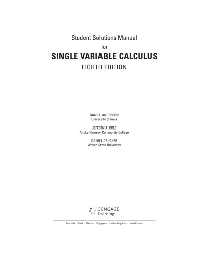 Solutions Stewarts Single Variable Calculus 8th 8th Edition James Stewart